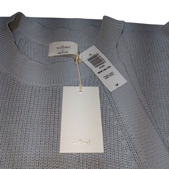 Wilfred Woven Halter Top Pearl Grey Womens Small NWT Elevated Neutral Layering - Picture 2 of 6